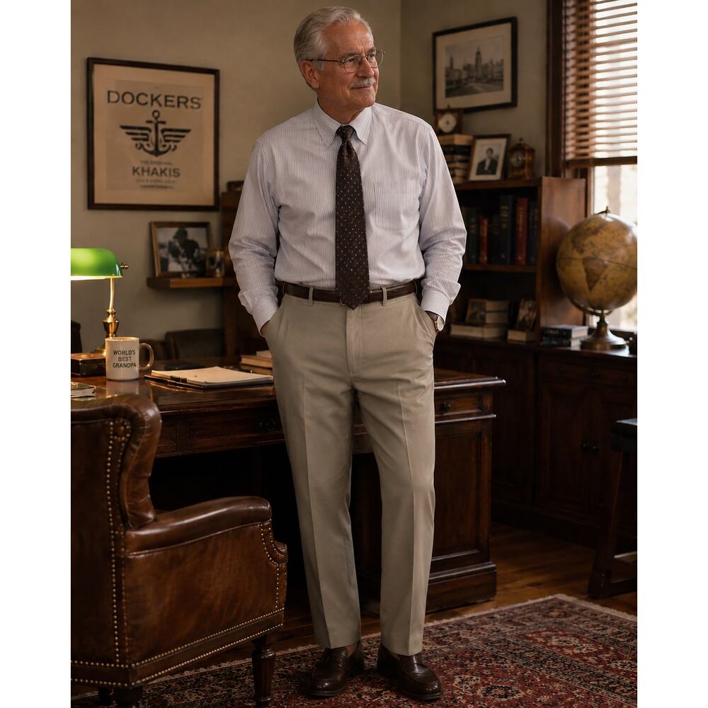 Dockers Classic Fit Khaki Trousers Mens 40x30 Business Causal Dress Minimalist